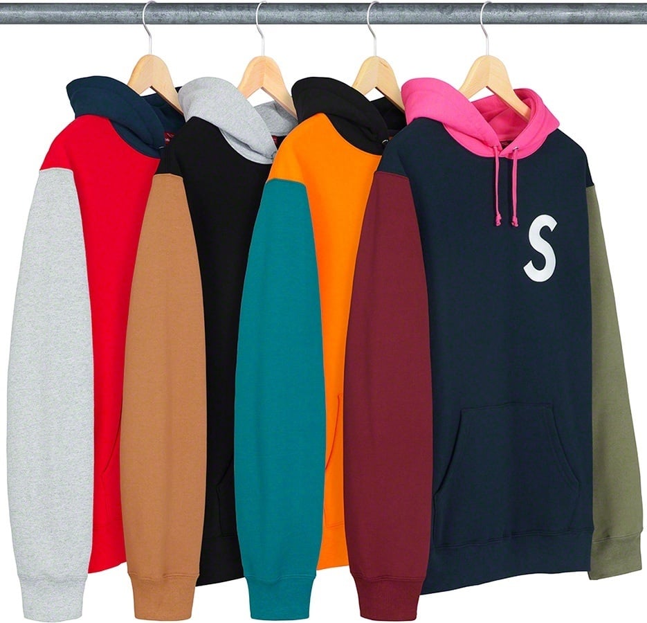 S Logo Colorblocked Hooded Sweatshirt